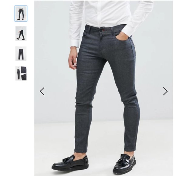 ASOS Raw "Smart" Skinny Denim, 30x32, Dark Grey - Picture 3 of 3